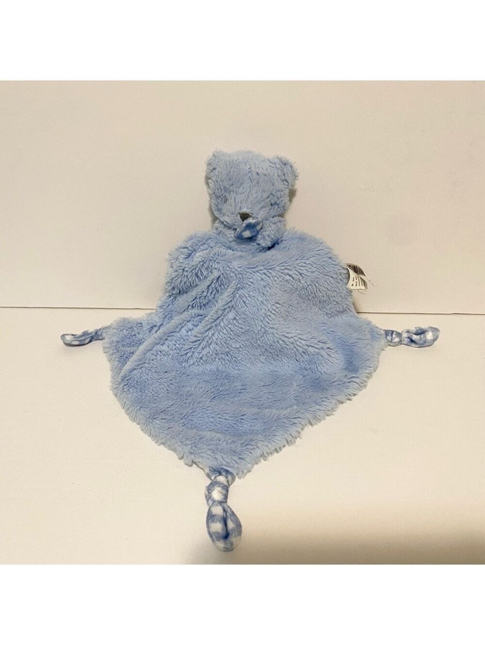 Kellytoy Teddy Bear Lovey Blue Gingham Blanket Baby Soft Cuddle Security Lovie